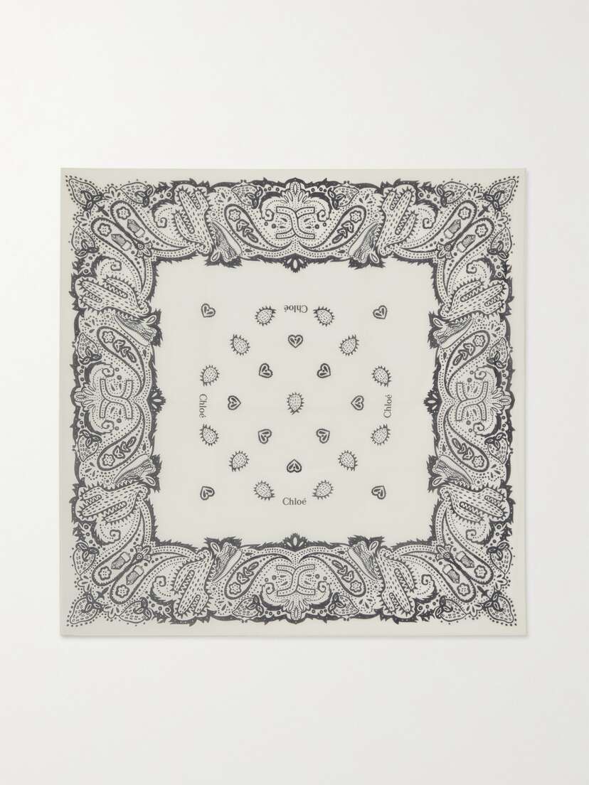 Chloé Printed Cotton And Silk-blend Scarf