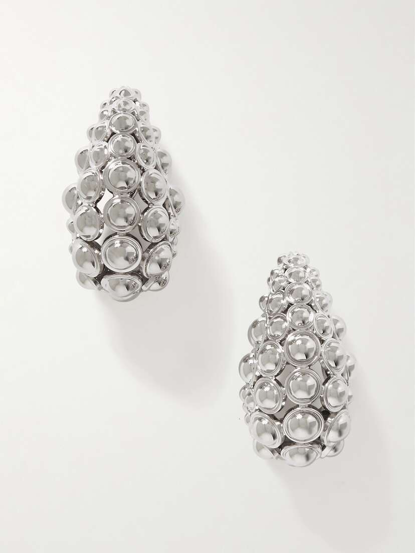 Valentino Garavani — Silver-tone clip earrings