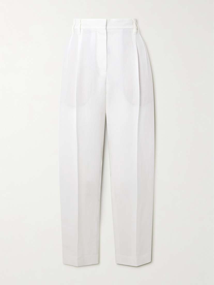 Brunello Cucinelli Pleated High-rise Tapered Woven Pants