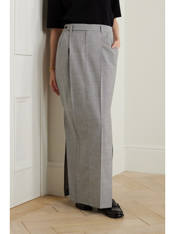 Brunello Cucinelli Pleated stretch-wool maxi skirt