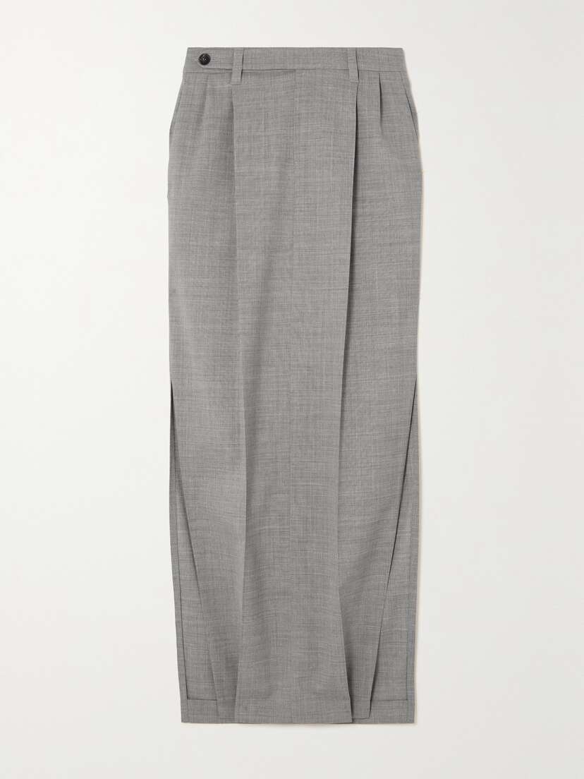 Brunello Cucinelli Pleated Stretch-wool Maxi Skirt