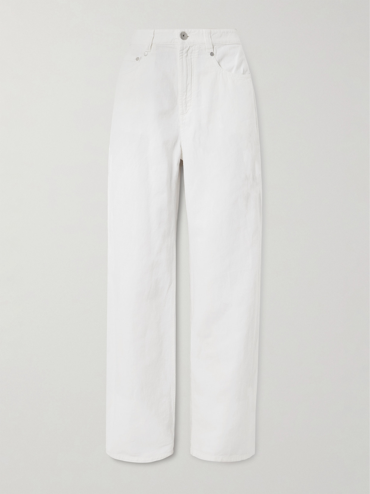 Brunello Cucinelli Cotton And Linen-blend Wide-leg Pants - White
