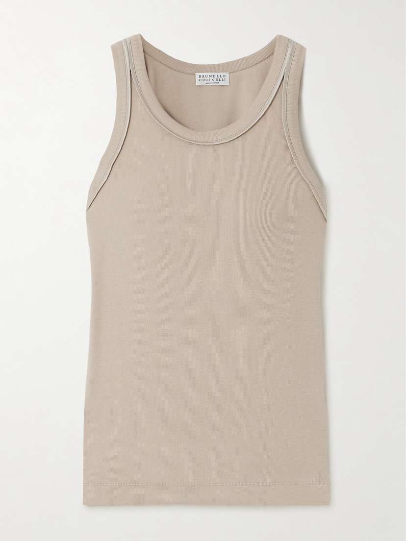 Brunello Cucinelli Ribbed Stretch Cotton-jersey Tank