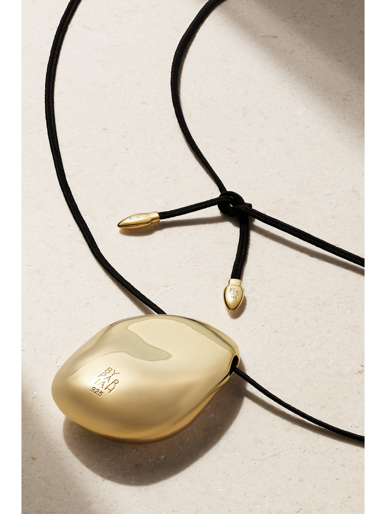 BY PARIAH LUNA LARGE RECYCLED GOLD VERMEIL AND SILK NECKLACE