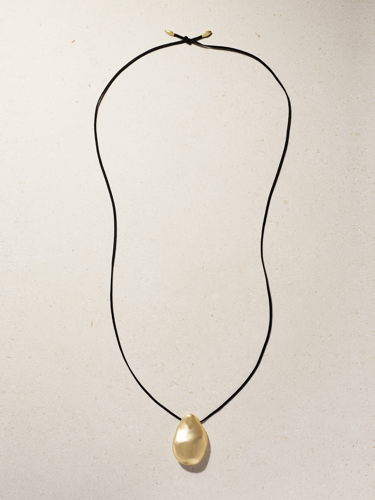 By Pariah Luna Large Recycled Gold Vermeil And Silk Necklace In Metallic