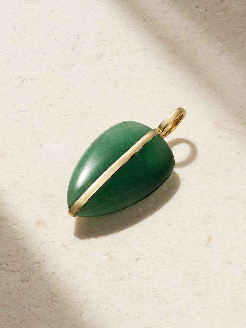 By Pariah Pebble 14-karat Gold Aventurine Pendant