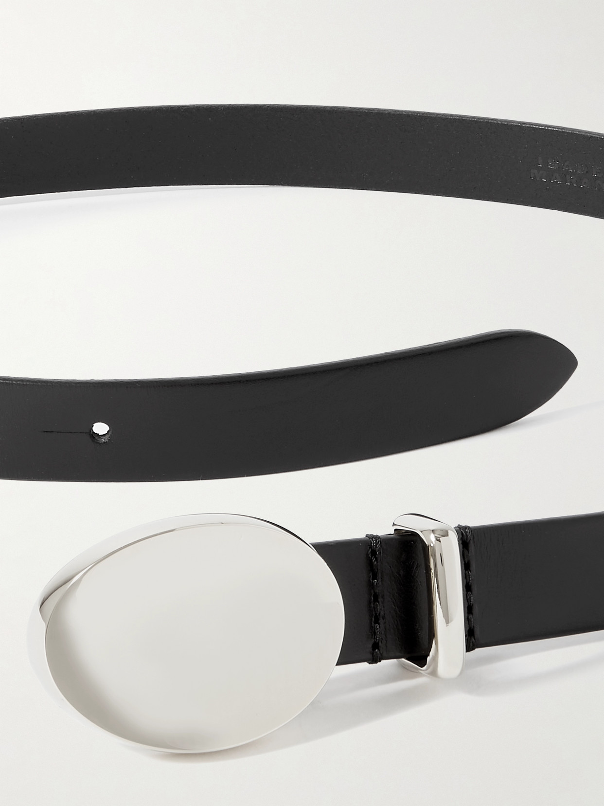 Isabel Marant Ory Leather And Silver-tone Belt In Black