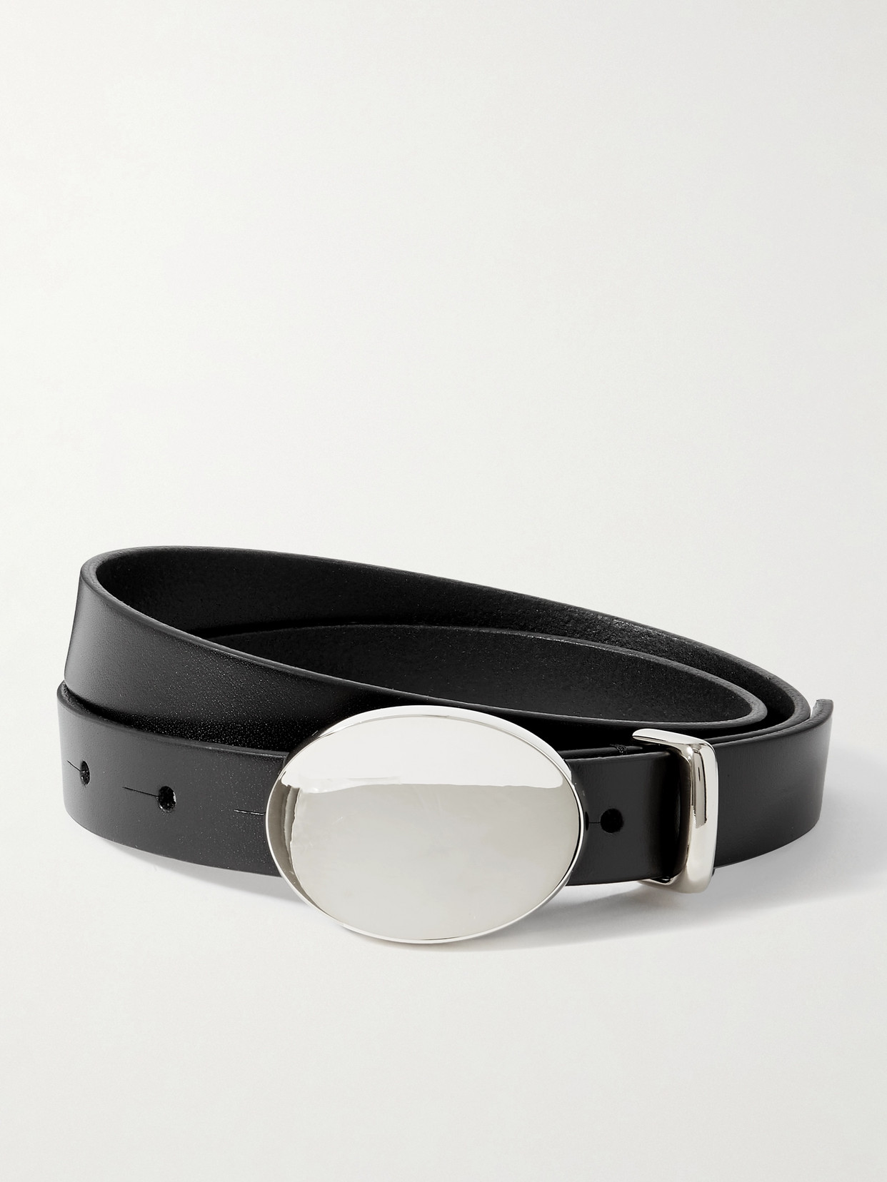 Isabel Marant Ory Leather And Silver-tone Belt In Black