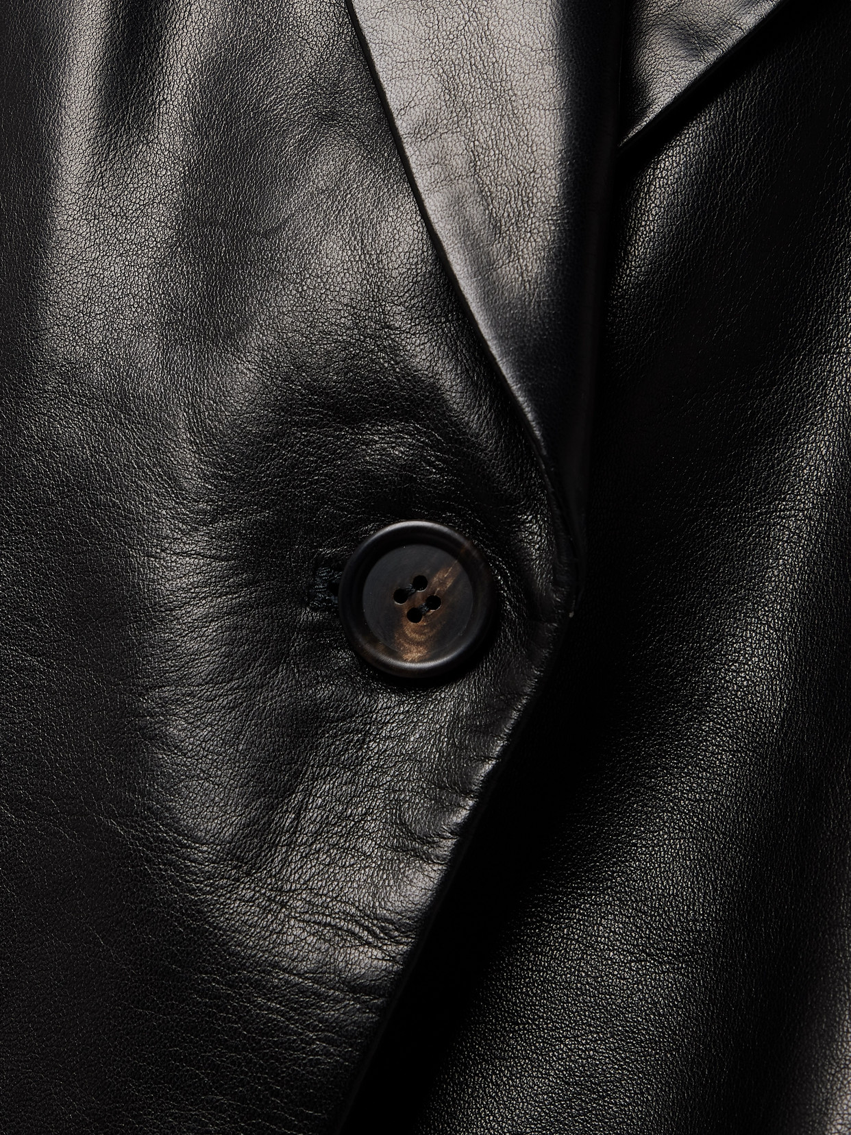Brunello Cucinelli Black One-breasted Jacket In Leather Woman In Black