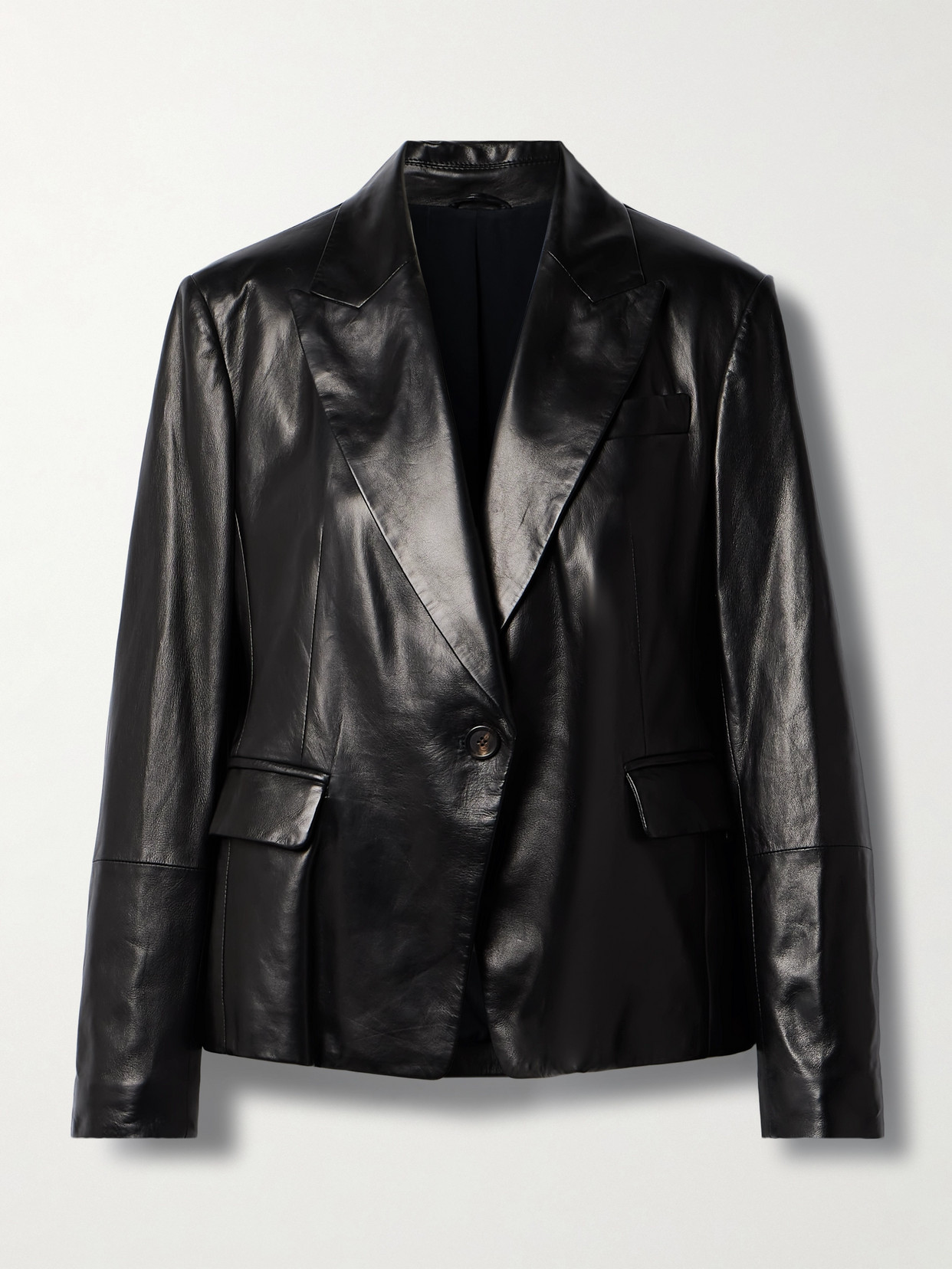 Brunello Cucinelli - Leather Blazer - Black