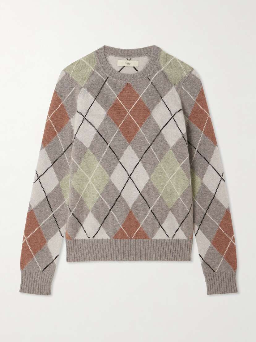 Purdey Argyle Cashmere Sweater - x large