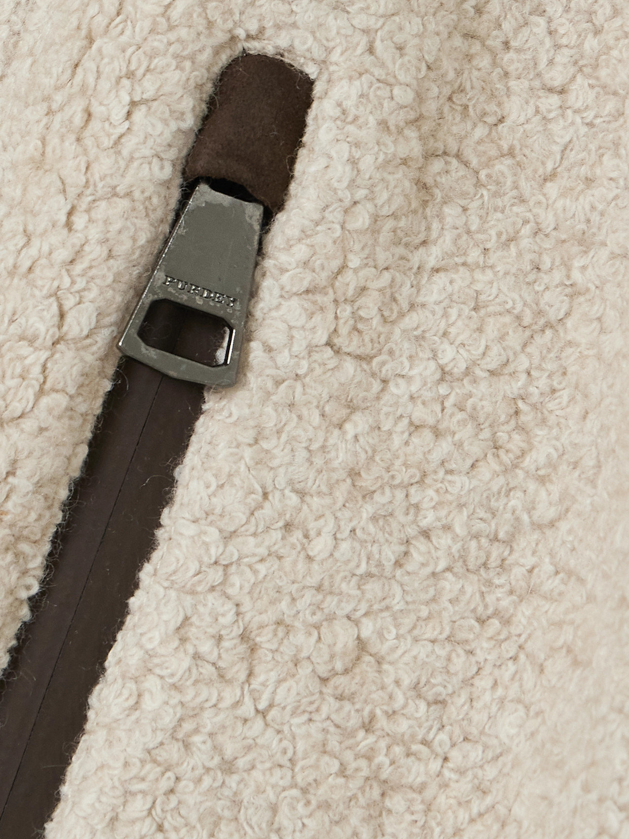 Purdey Faux Suede-trimmed Fleece Vest In Brown