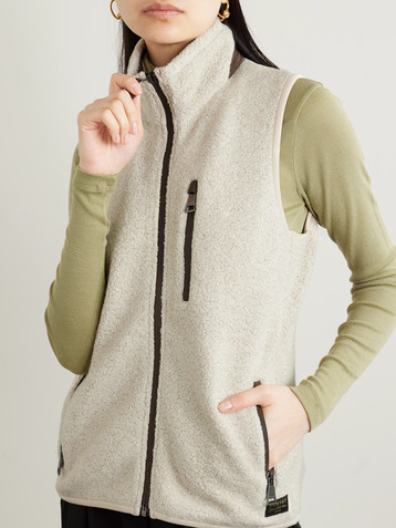 Purdey Faux suede-trimmed fleece vest