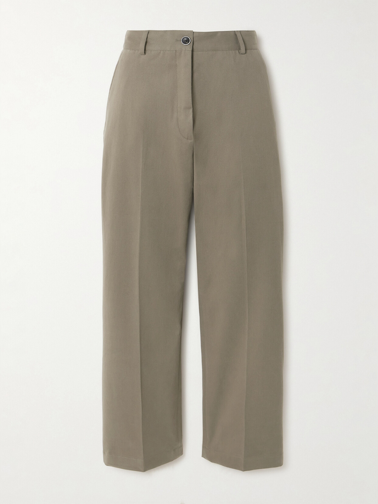 Purdey Cotton-blend Twill Straight-leg Pants In Green