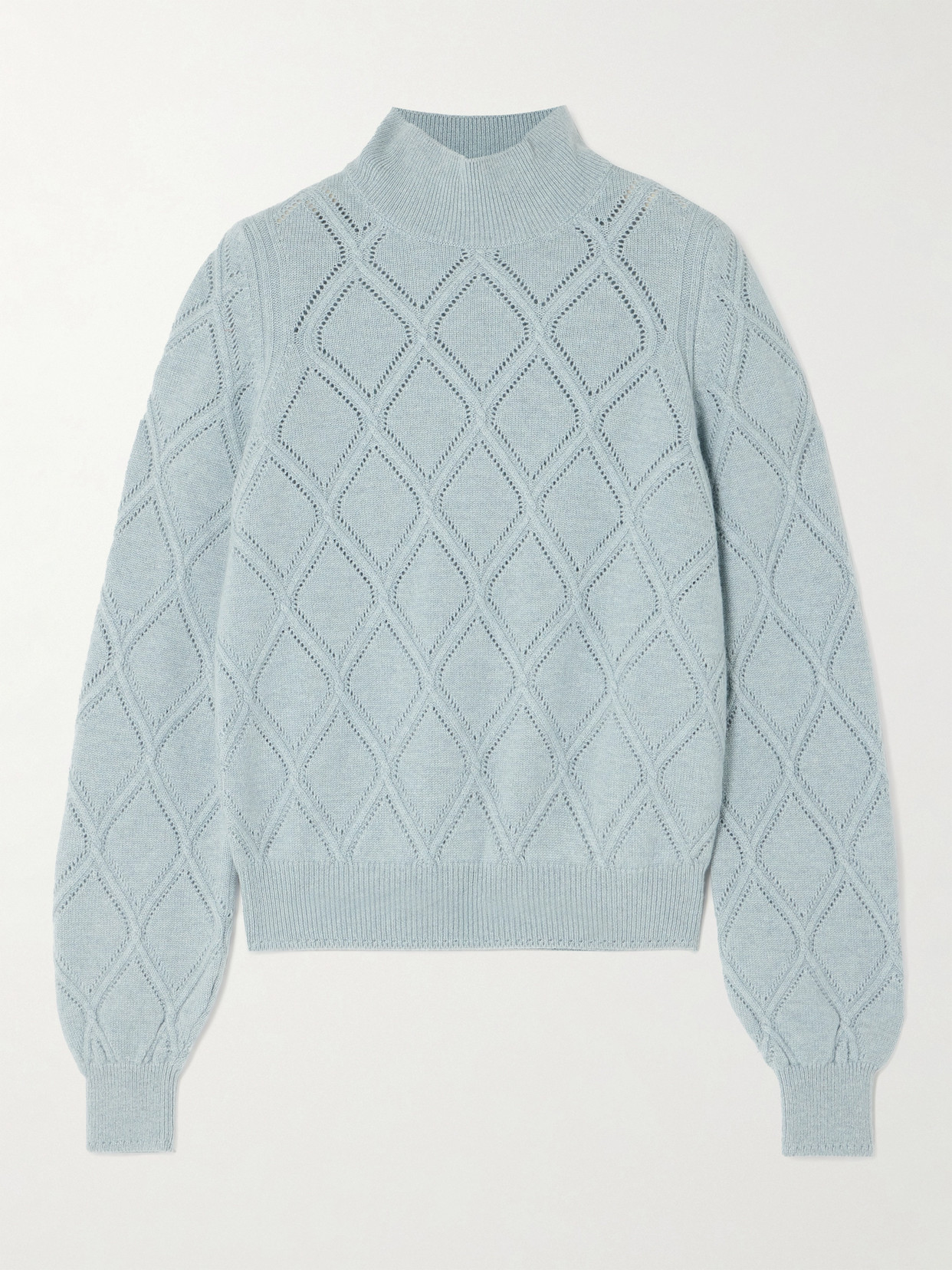 Purdey - Cable And Pointelle-knit Cashmere Turtleneck Sweater - Green