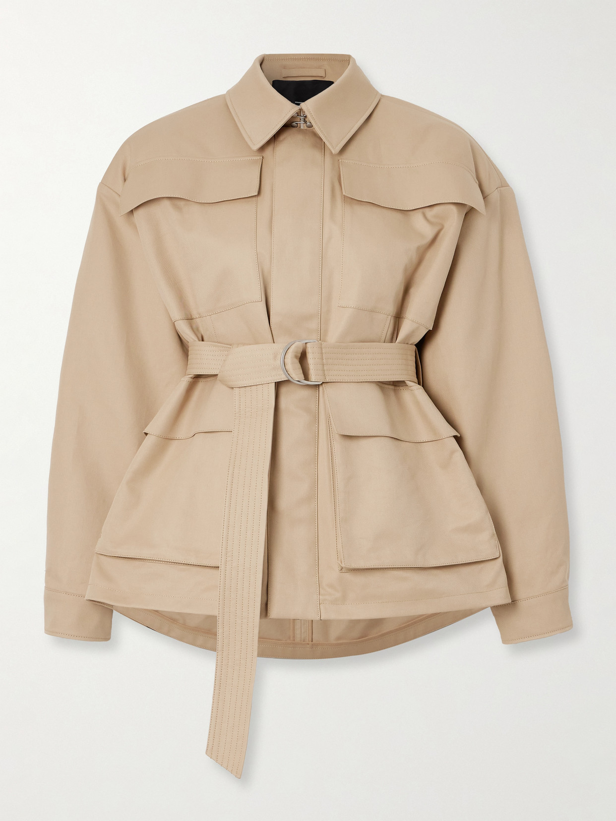 Shop Wardrobe.nyc Belted Cotton-drill Parka In Neutrals