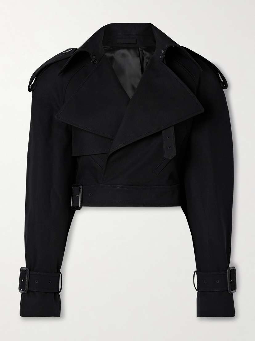 Wardrobe.NYC Cropped Cotton-twill Trench Coat