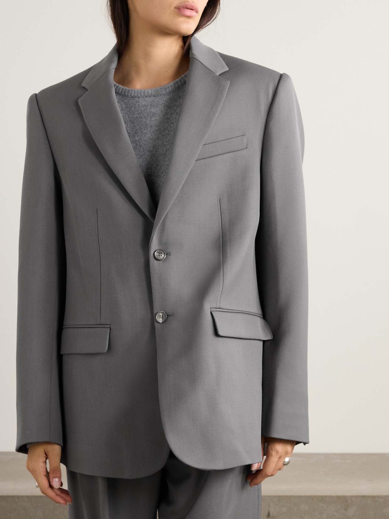 Wardrobe.nyc Wool Blazer In Gray