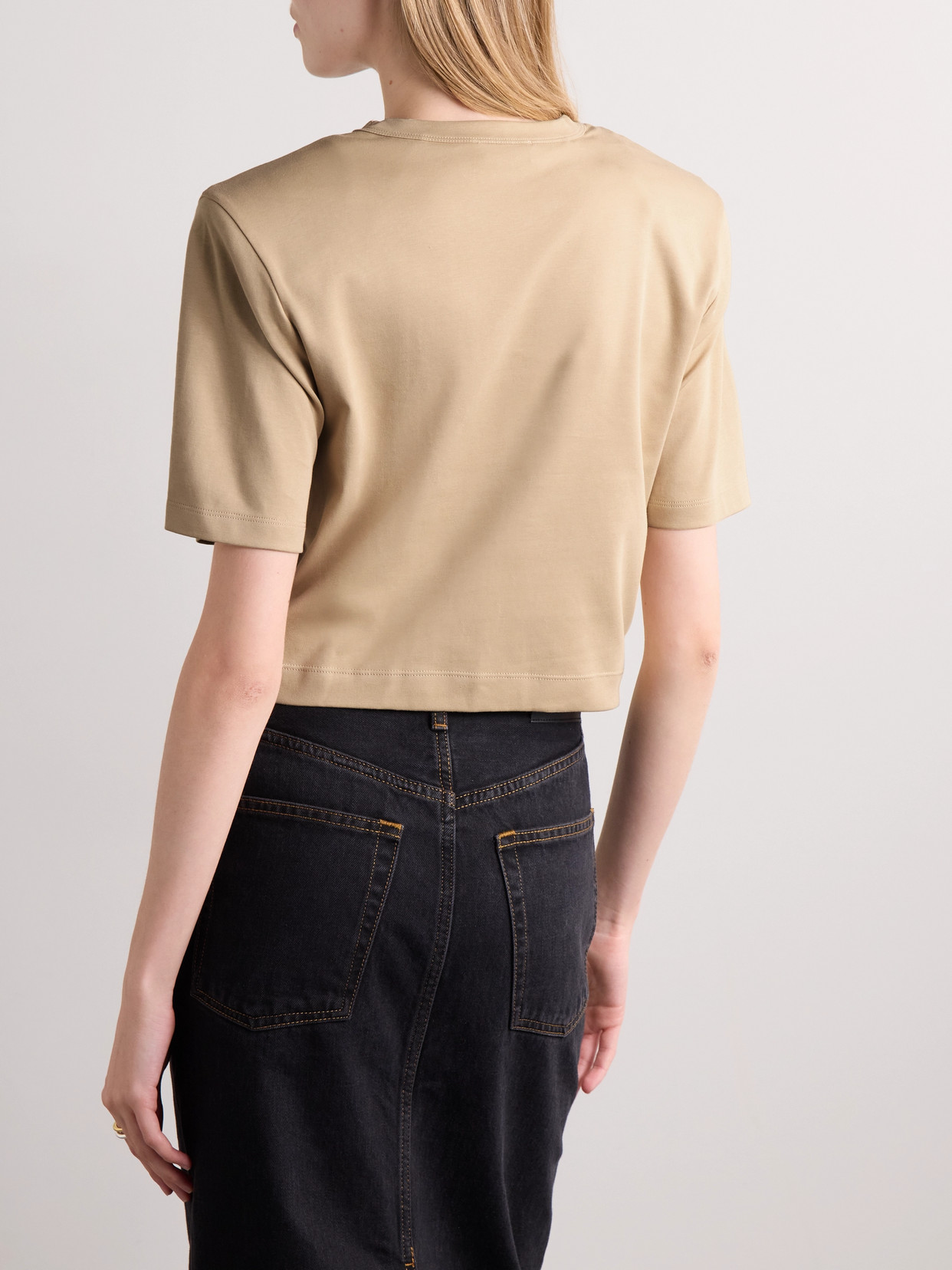 WARDROBE.NYC CROPPED COTTON-JERSEY T-SHIRT