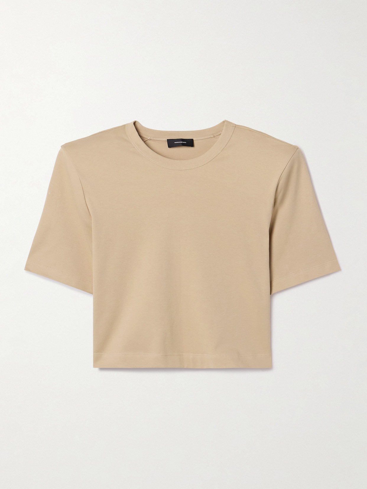 Wardrobe.nyc Cropped Cotton-jersey T-shirt In Neutrals