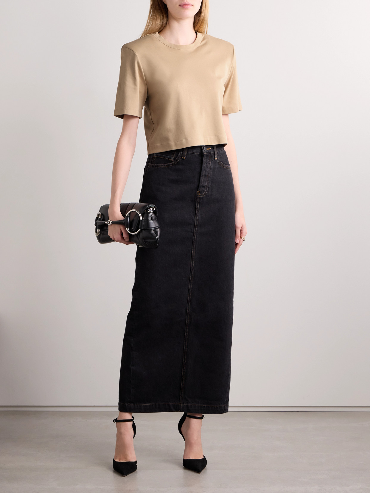 WARDROBE.NYC CROPPED COTTON-JERSEY T-SHIRT