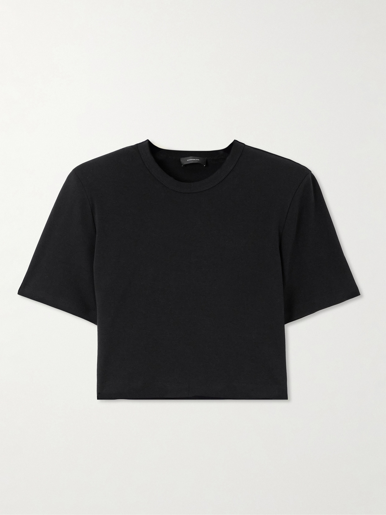 Shop Wardrobe.nyc Cropped Cotton-jersey T-shirt In Black