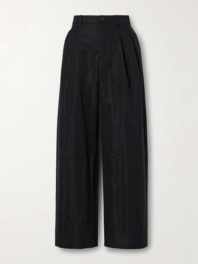 Wardrobe.NYC Pleated Cotton-blend Twill Wide-leg Pants