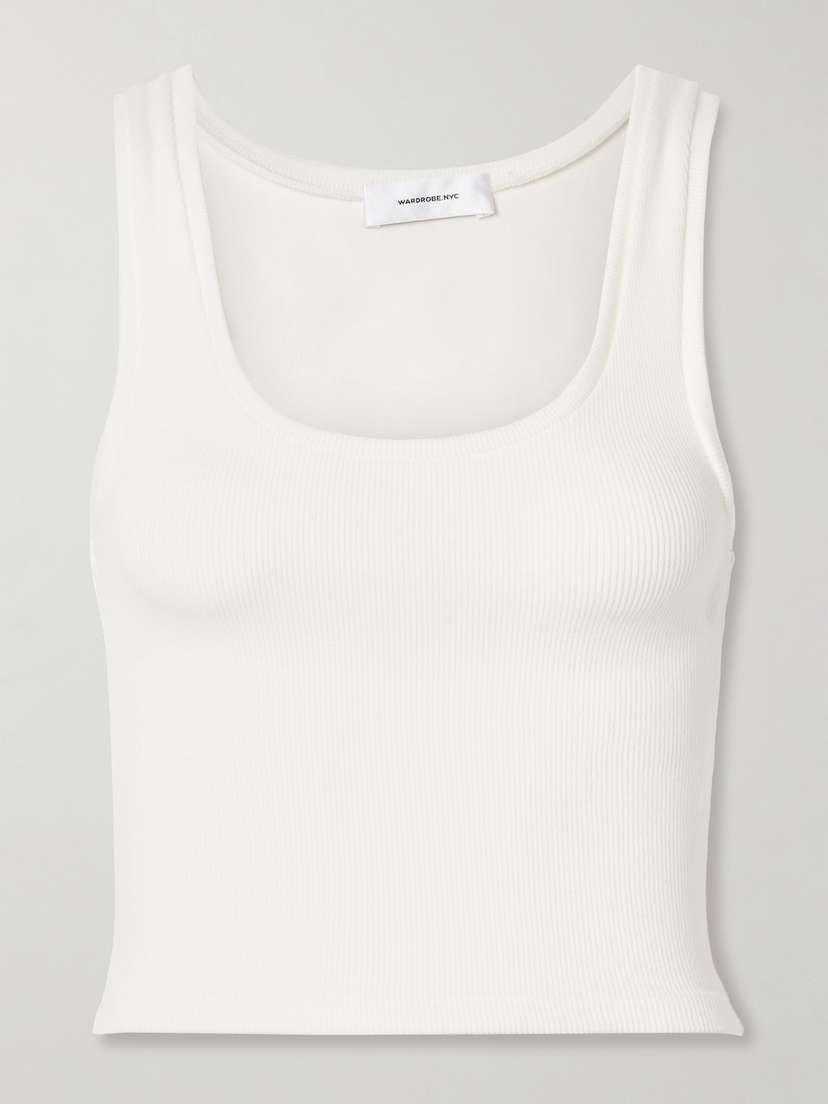 Wardrobe.NYC Cropped Ribbed Stretch-cotton Tank