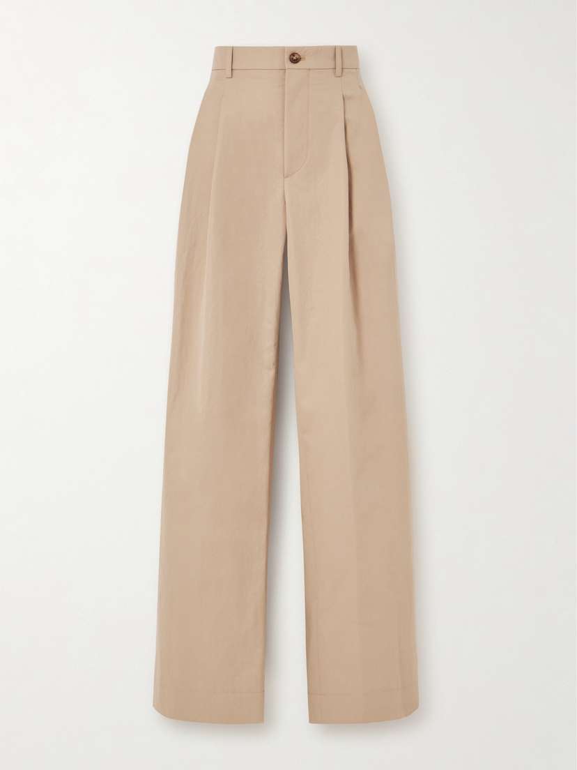 Wardrobe.NYC Pleated Cotton-blend Drill Wide-leg Pants