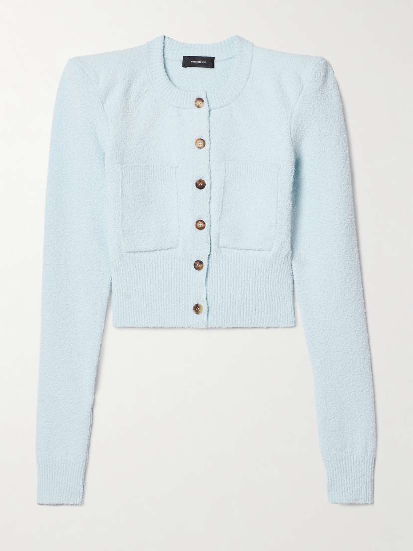 Wardrobe.NYC Cropped Cotton-blend Bouclé Cardigan - x large