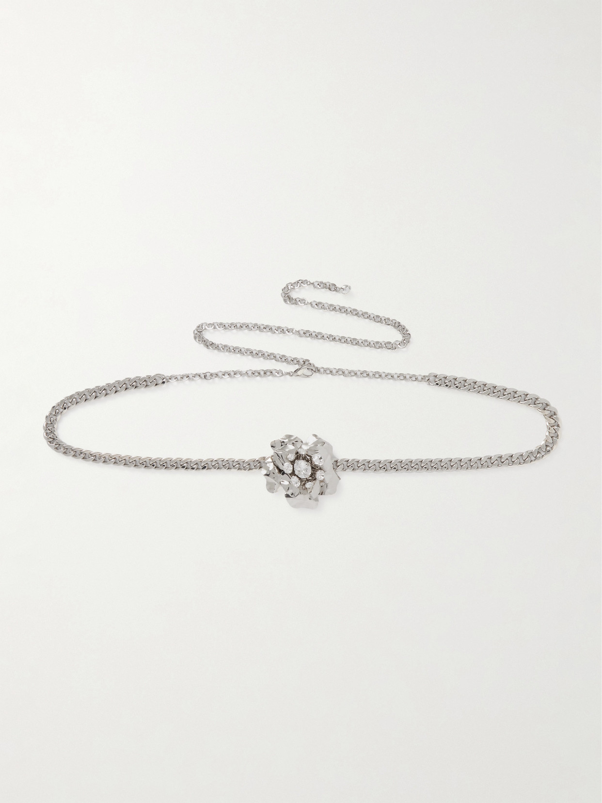 Alessandra Rich - Crystal-embellished Silver-tone Waist Belt - One size