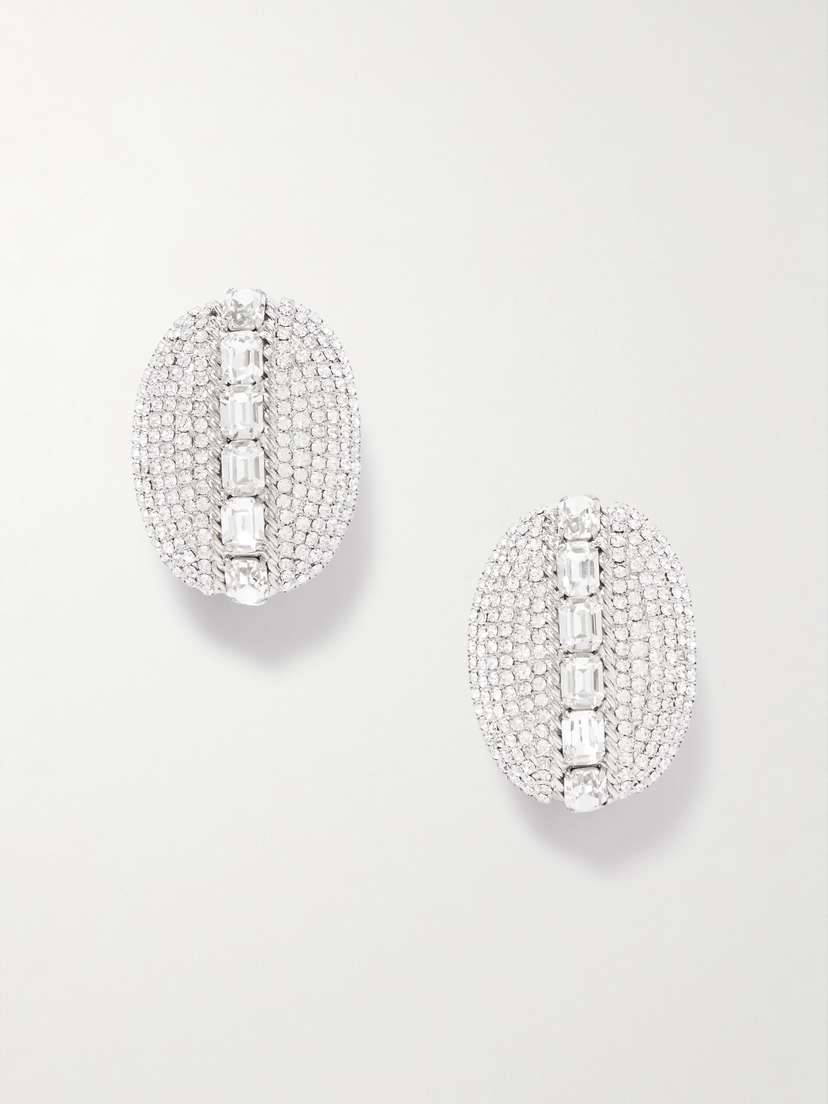 Alessandra Rich tone Crystal Clip Earrings