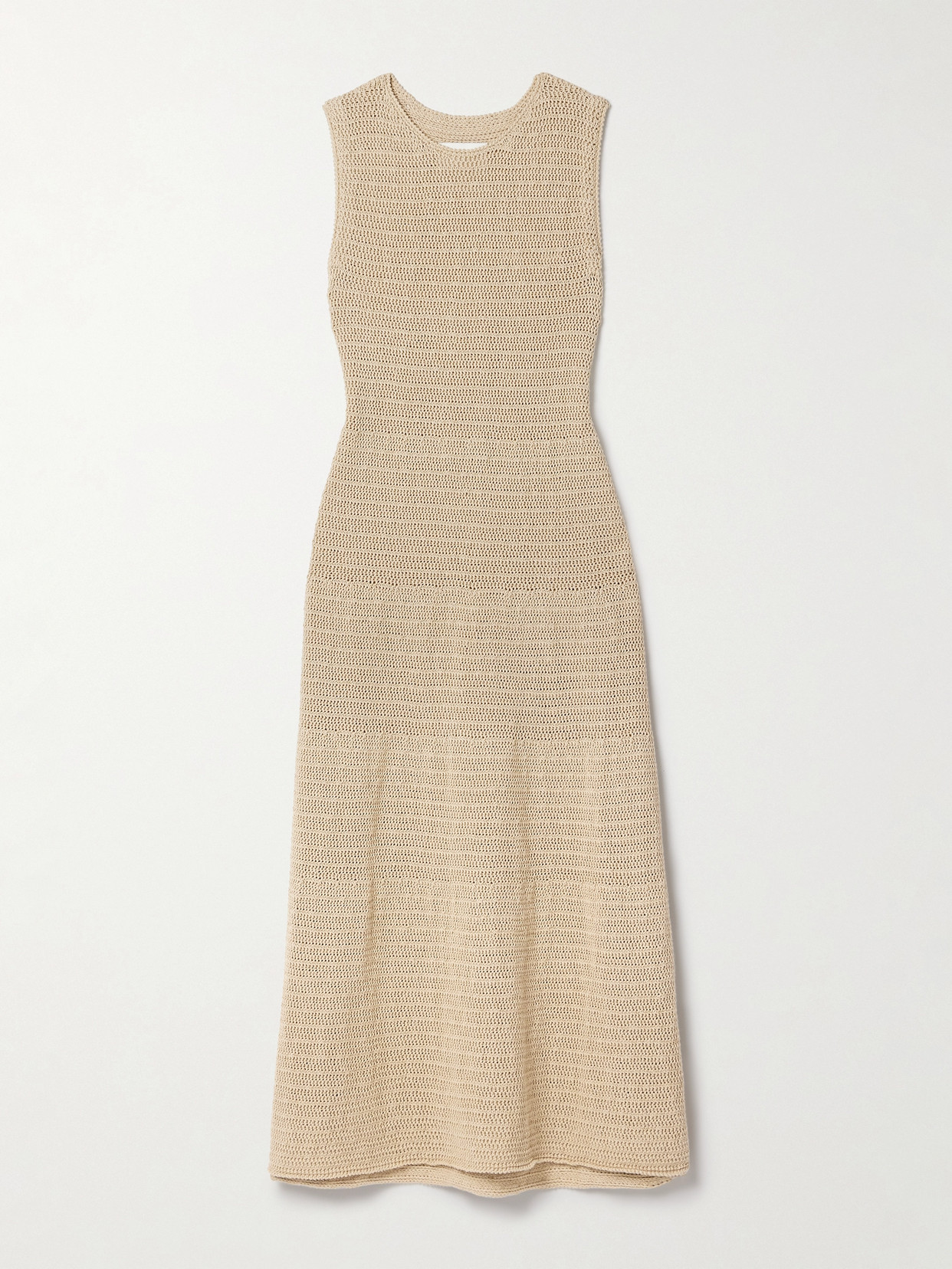 Lauren Manoogian + Net Sustain Basket Crocheted Pima Cotton And Linen-blend Maxi Dress In Brown