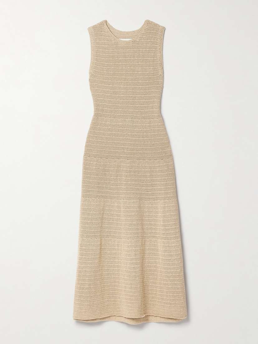 Lauren Manoogian + Net Sustain Basket Crocheted Pima Cotton And Linen-blend Maxi Dress