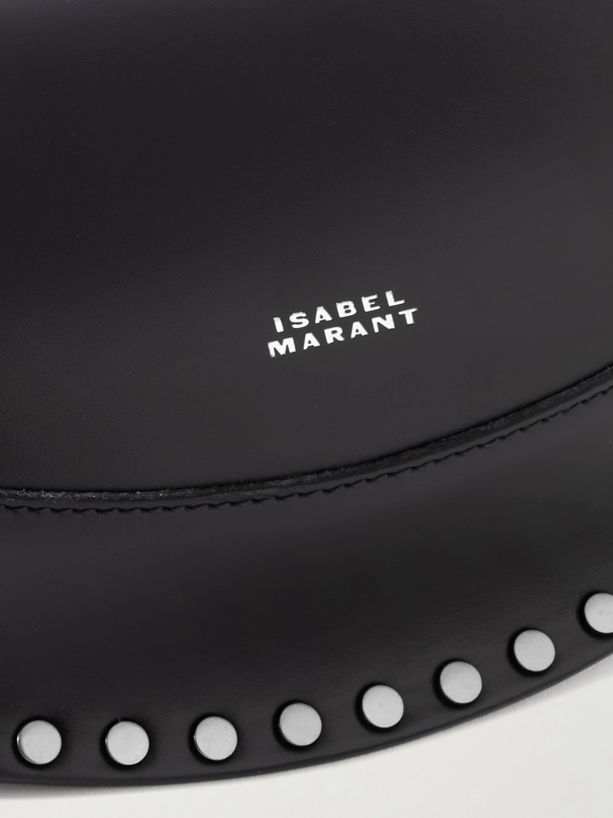 Isabel Marant Oskan Moon Studded Leather Shoulder Bag In Black