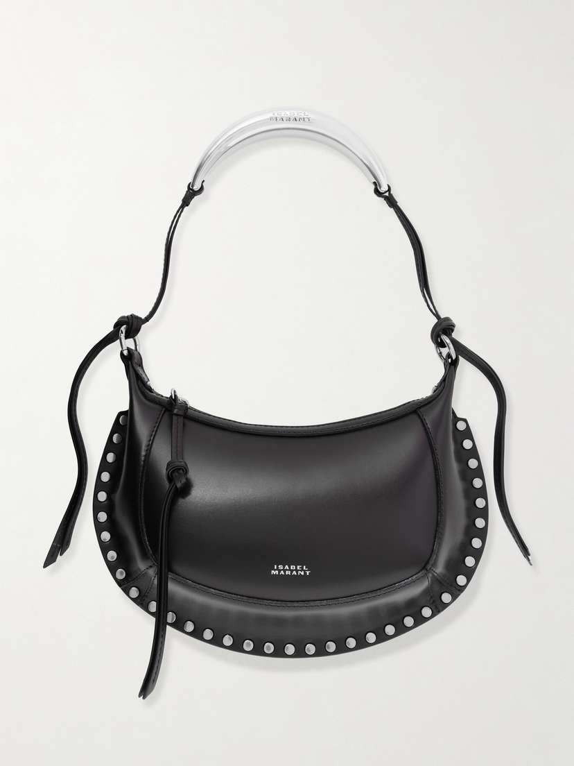 Isabel Marant Oskan Moon Studded Leather Shoulder Bag