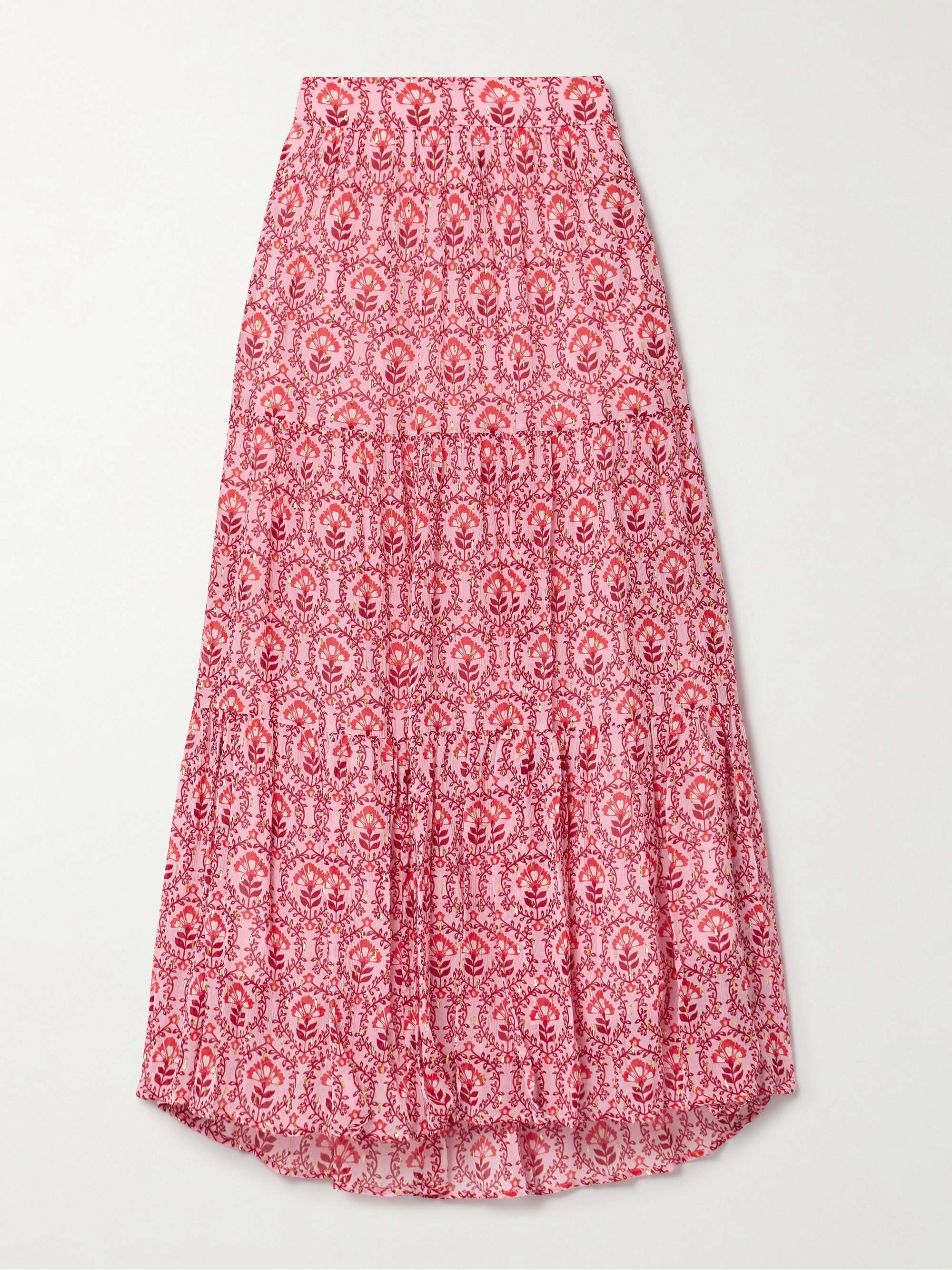 Metallic floral skirt shop
