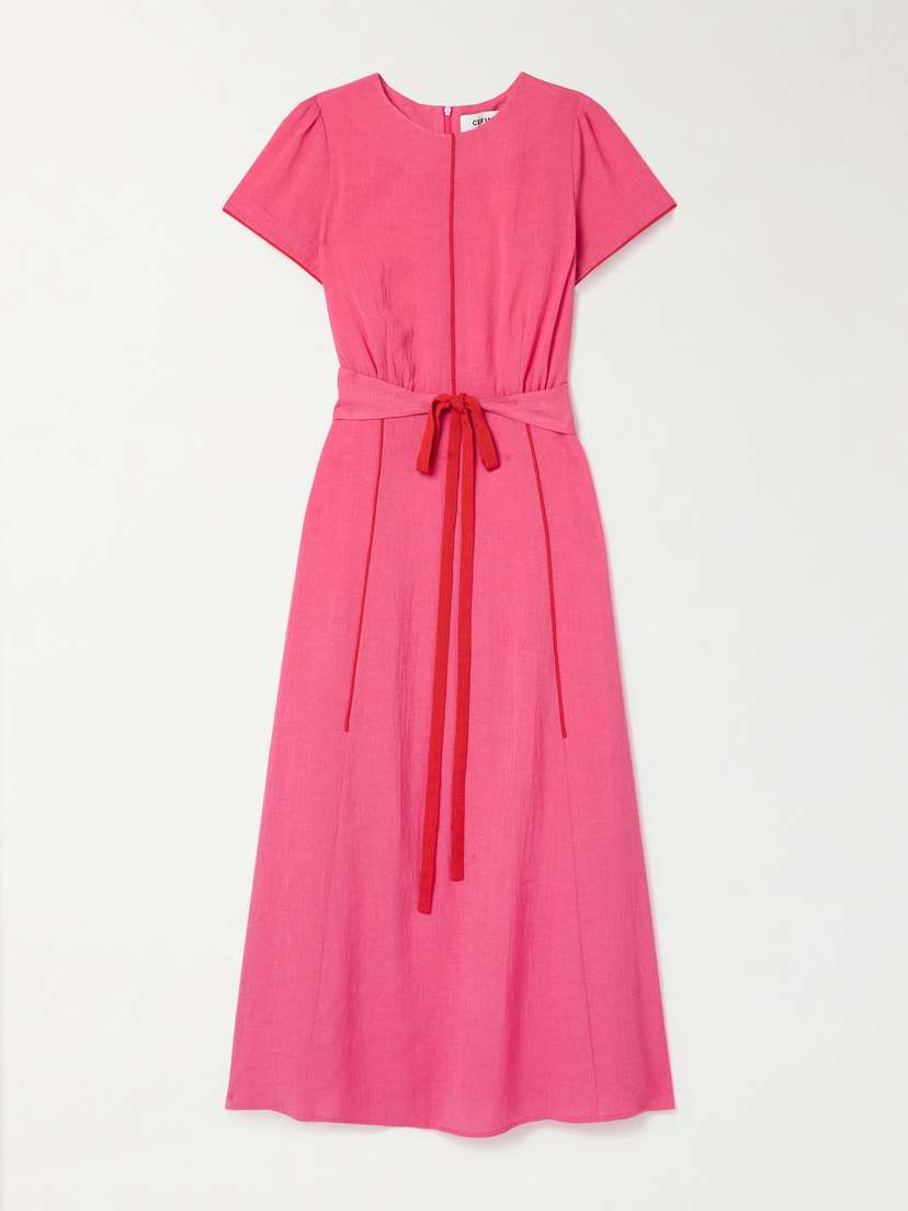 Cefinn Rosie Belted Voile Midi Dress - UK 16