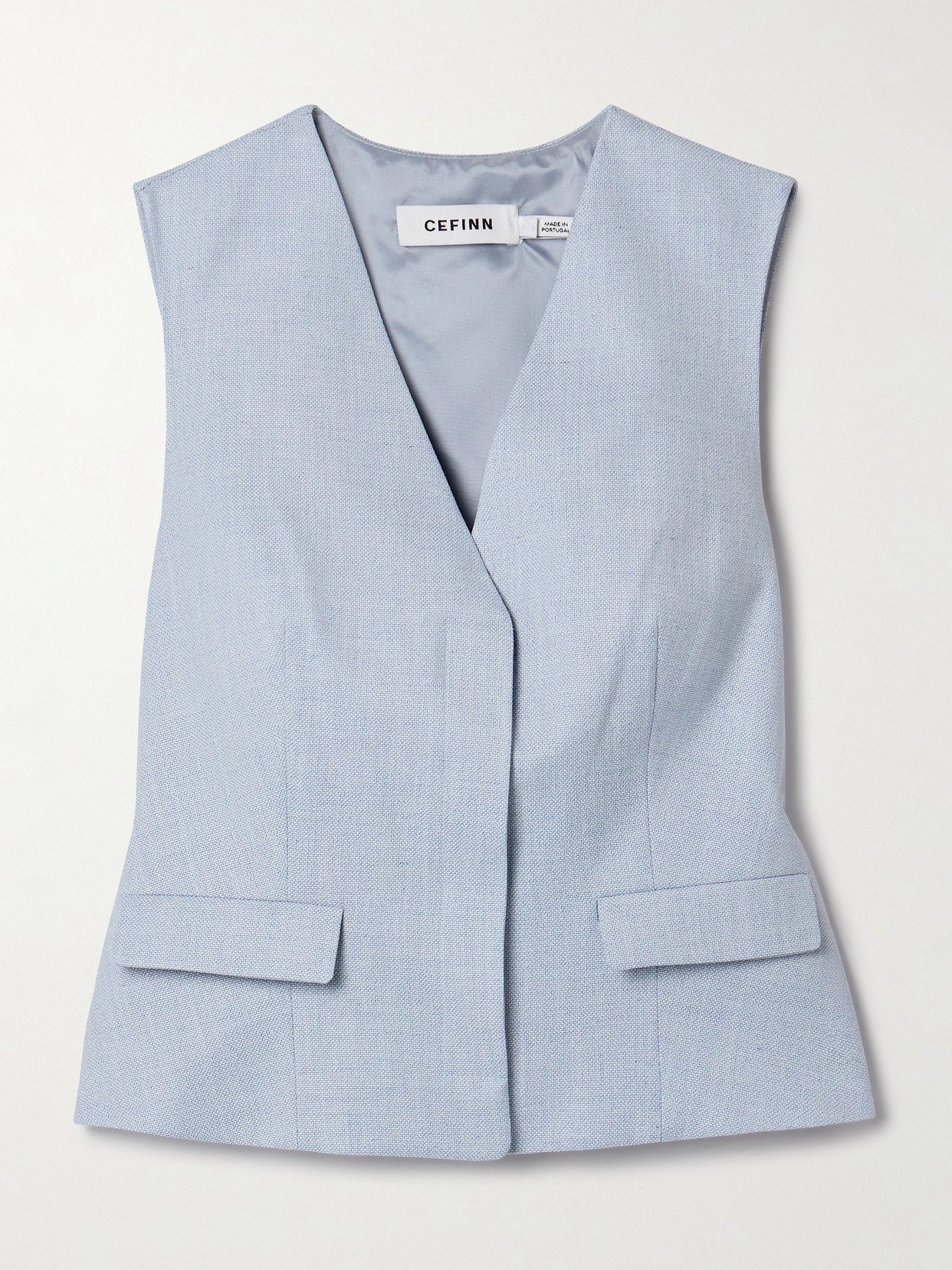 Cefinn Deacon Woven Vest In Blue