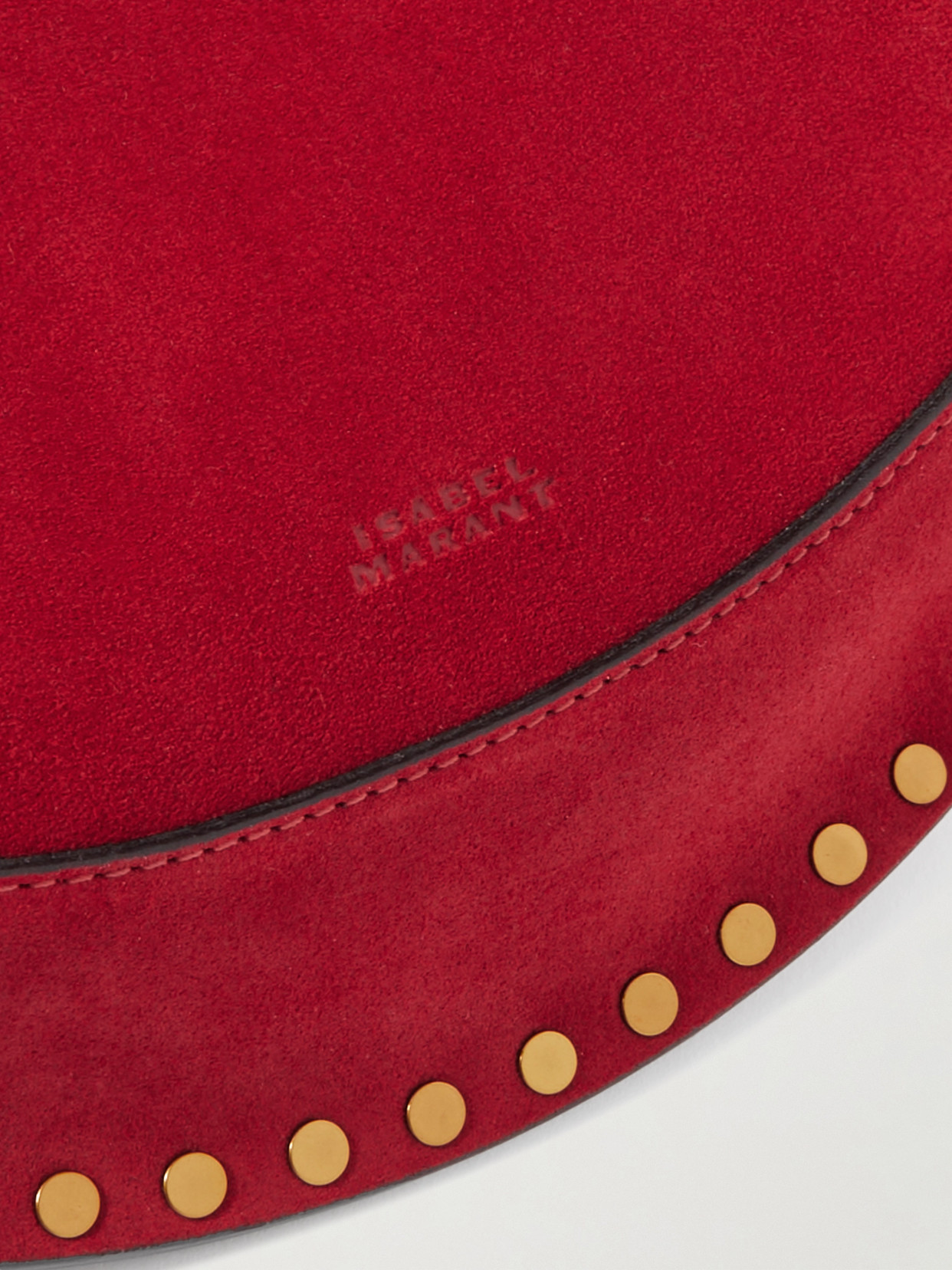 ISABEL MARANT OSKAN MOON STUDDED SUEDE SHOULDER BAG