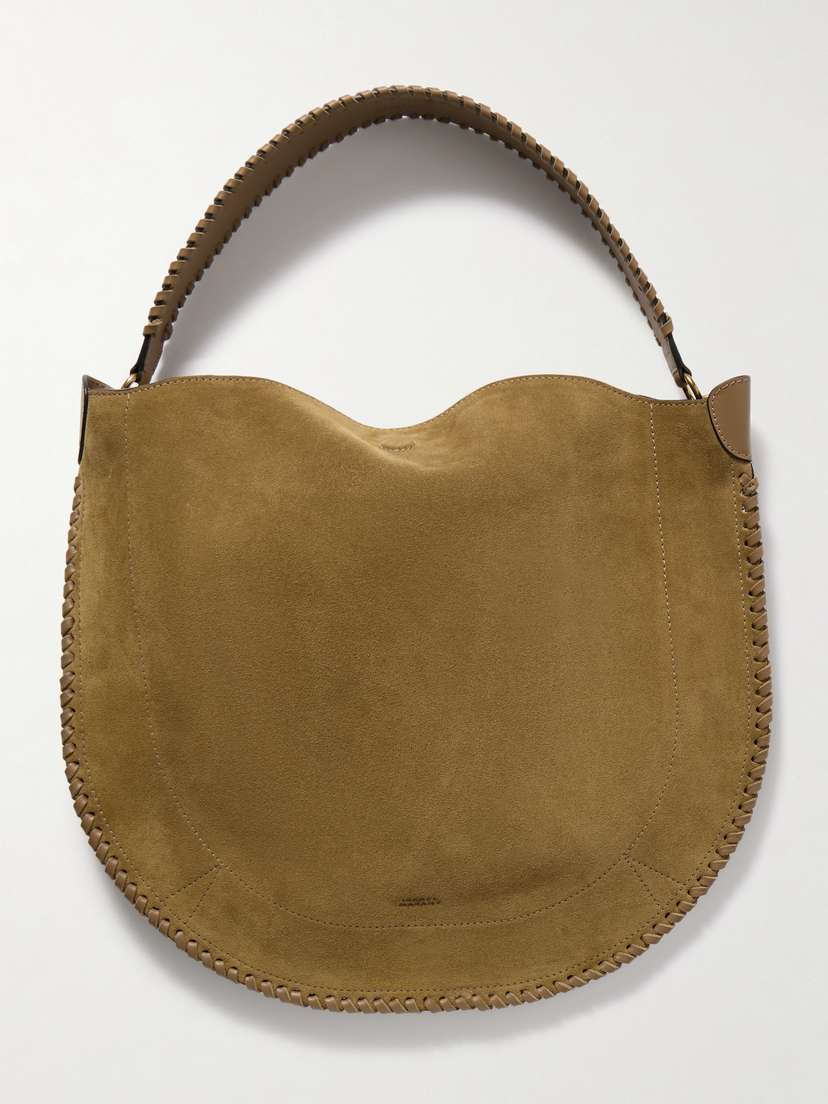 Isabel Marant Oskan Whipstitched Leather-trimmed Suede Shoulder Bag