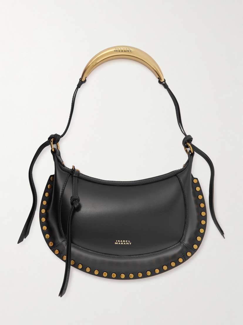 Isabel Marant Oskan Moon Studded Leather Shoulder Bag