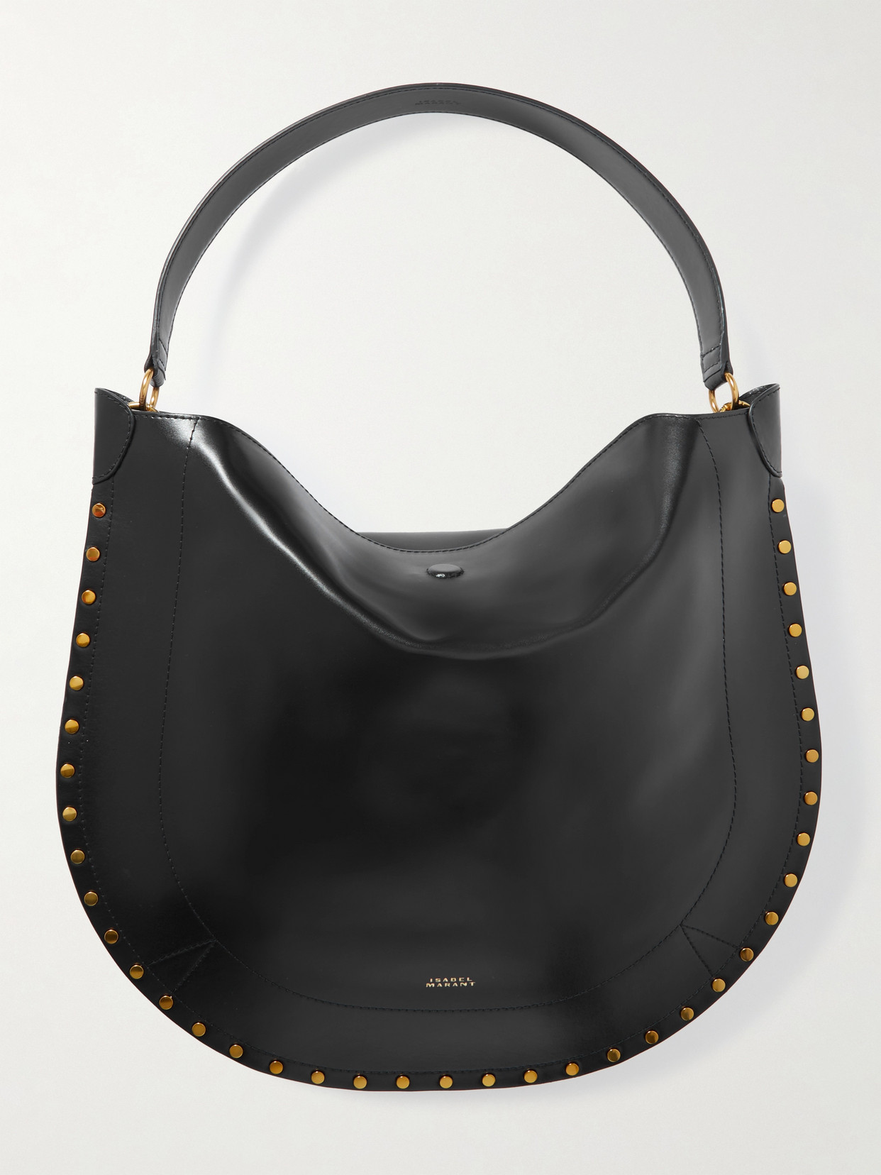 Isabel Marant Oskan Studded Leather Shoulder Bag In Black