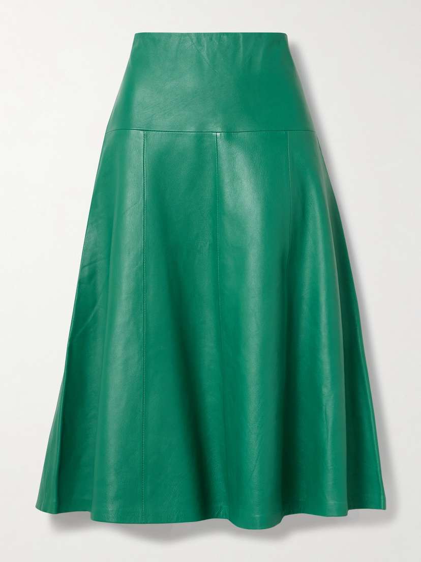 Cefinn Sierra Paneled Leather Midi Skirt