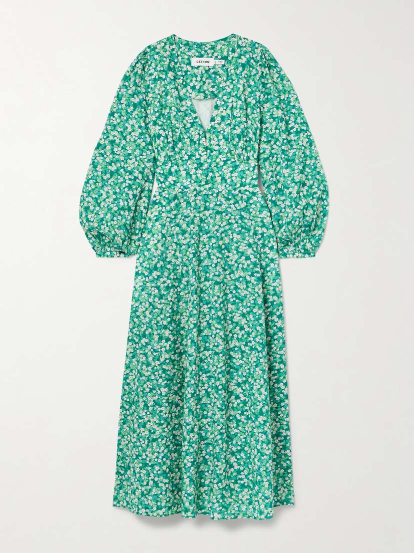 Cefinn Cora Floral-print Lenzing™ Ecovero™ Viscose And Cotton-blend Voile Midi Dress