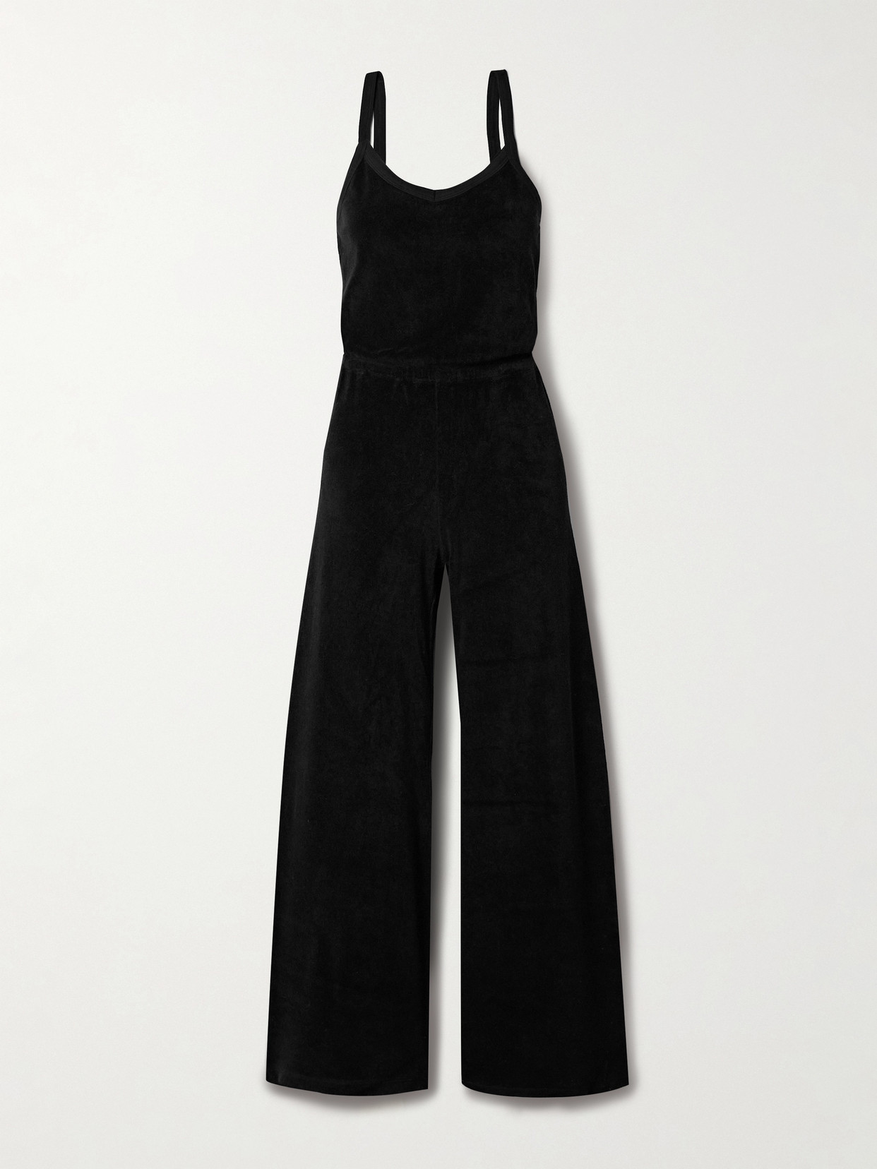 Suzie Kondi Elma Cotton-blend Terry Jumpsuit In Black