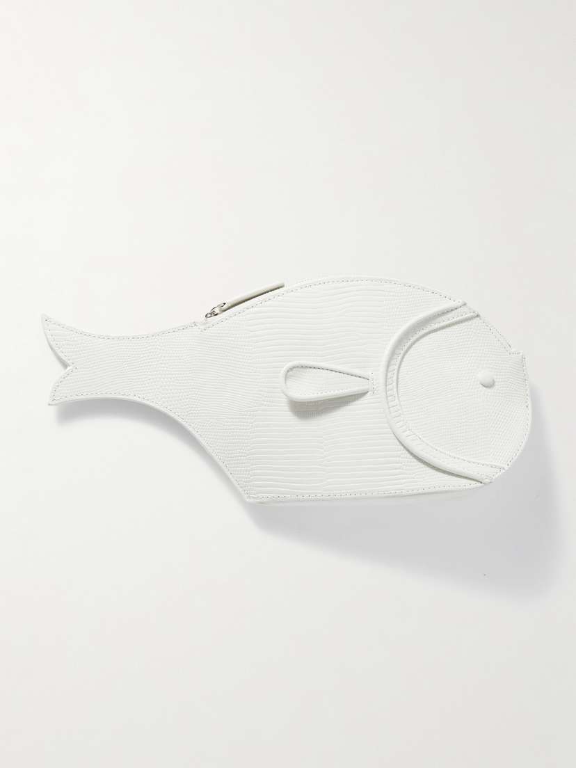 Staud Pesce Textured-leather Clutch