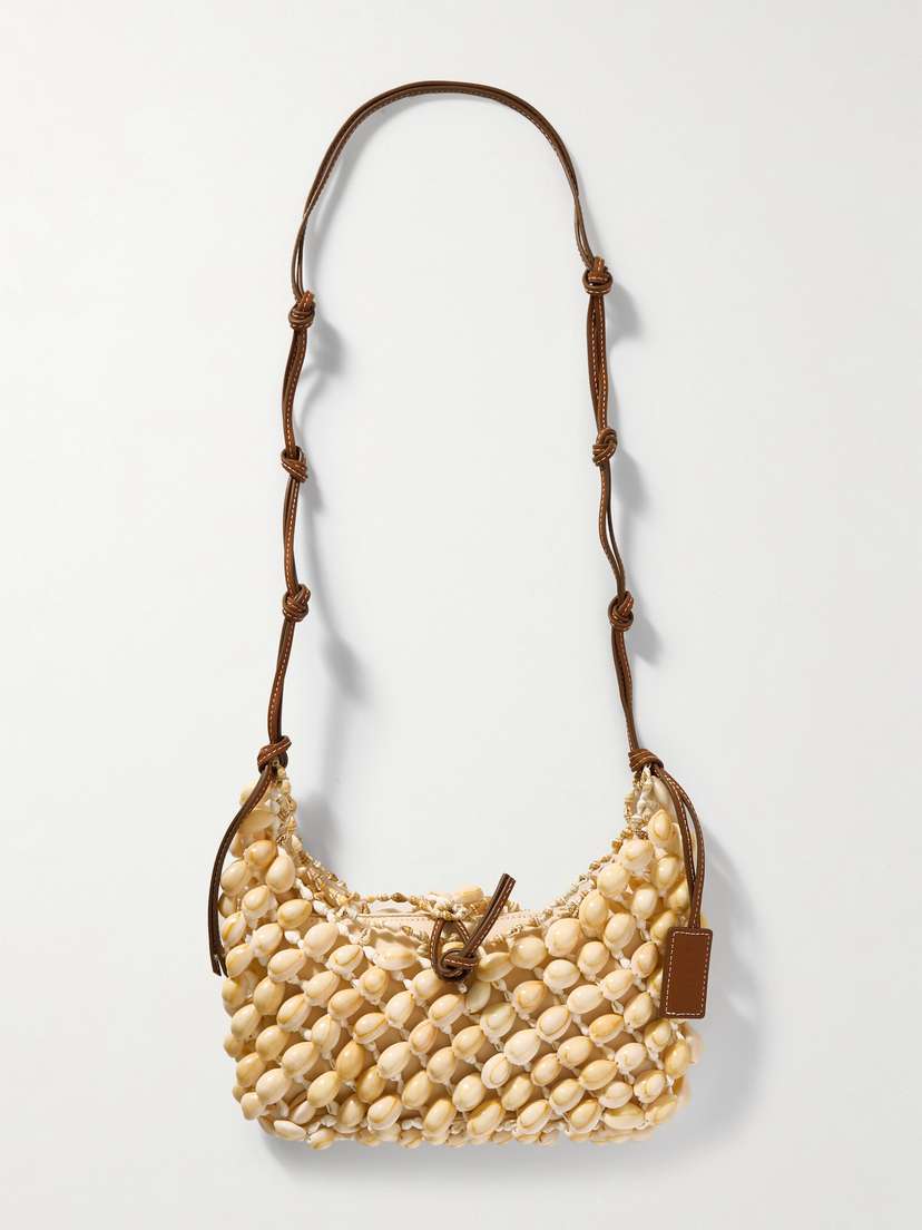 Staud Vacanza Leather-trimmed Shell Shoulder Bag -  - One size