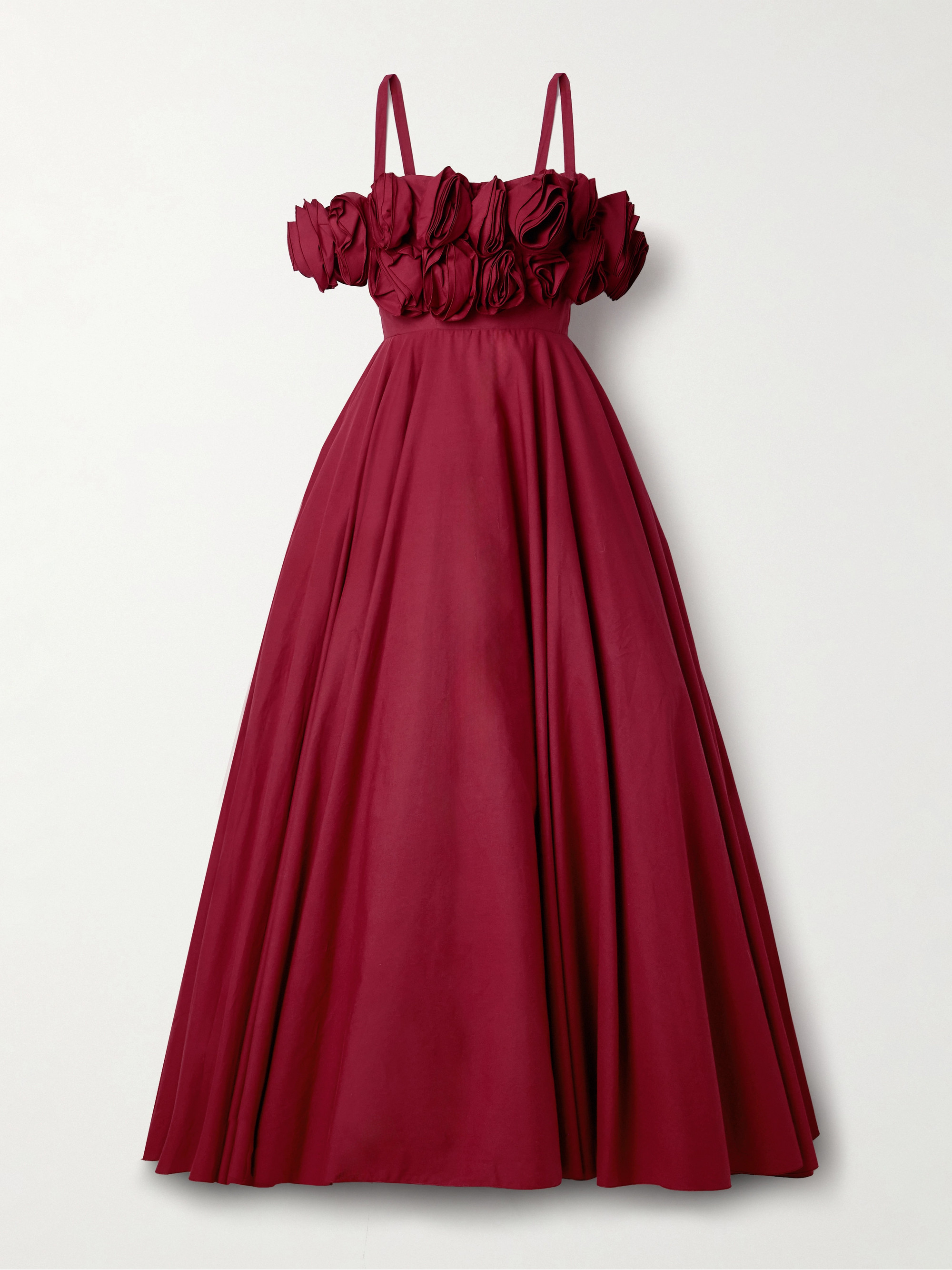 Giambattista Valli Cold-shoulder appliquéd cotton gown