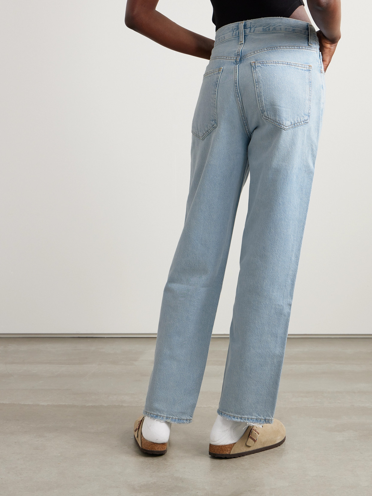 Shop Agolde Criss Cross Boyfriend Jeans In Blue